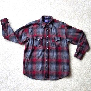Pendleton Wool Long Sleeve Button Down Shirt (Size Extra Large, Long)